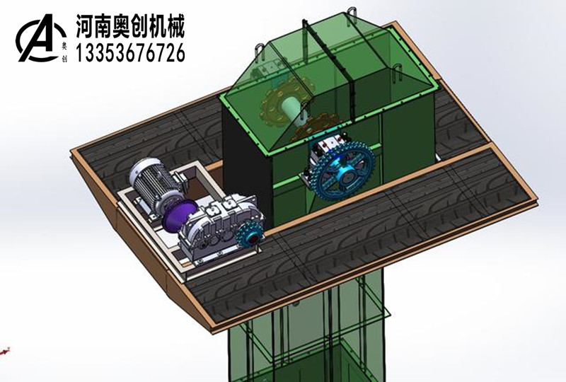 NE斗式提升機機頭3D圖